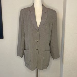 EMANUEL vintage 90’s black/tan vertical stripe blazer